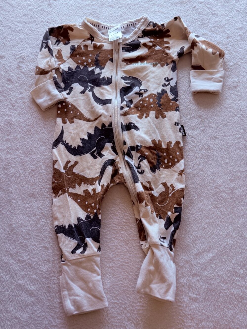 Bonds Wondersuit Dinosaur Exlplore Long Sleeve Romper Baby Unisex Size 0-3 month